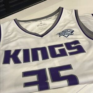 Fanatics White and Purple Kings Basketball Jersey
